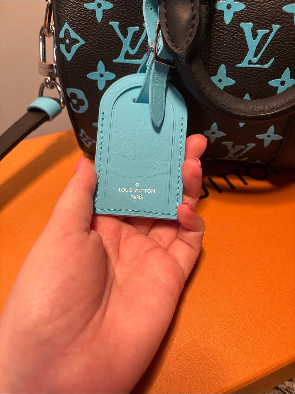 Louis Vuitton Black & Turquoise Monogram Mini Speedy Crossbody Bag (Runway) - Picture 2 of 13